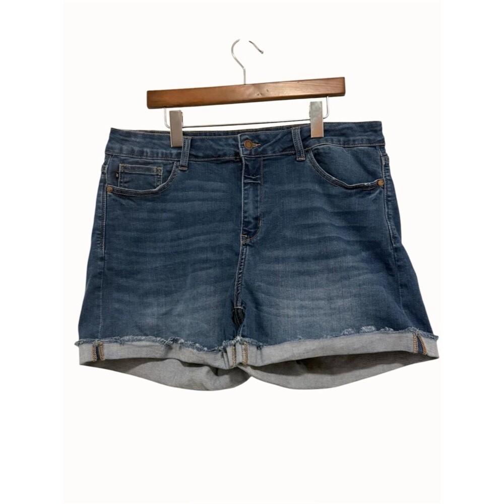 Judy Blue Mid-Rise Cuffed Hem Shorts 4.5" Stretch 3XL Plus Size